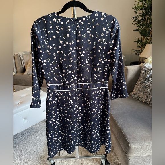 Banana Republic Navy Blue Floral Dress Size 4 - Picture 4 of 13